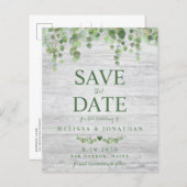 予算ユーカリ素朴日付ポストカードの保存 (正面/裏面)