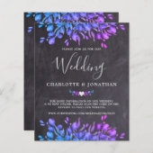 予算ユーカリ素朴石板QRコード結婚の請求書 (正面/裏面)