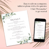 予算ユーカリ結婚の詳細エンクロージャカード