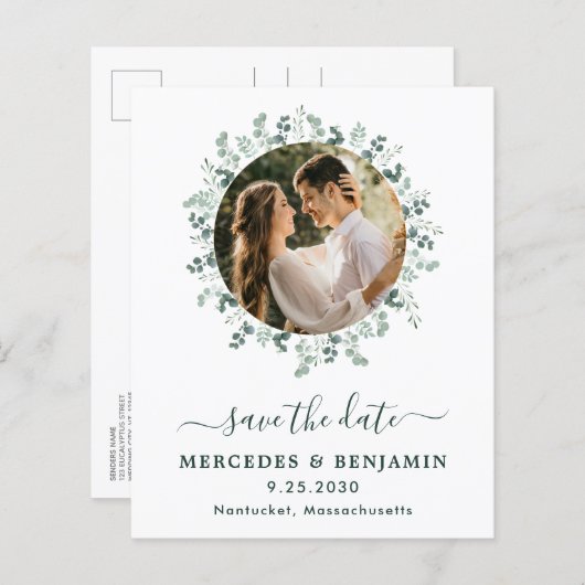 予算ユーカリ結婚プタスのQRコード日付の保存 (正面/裏面)