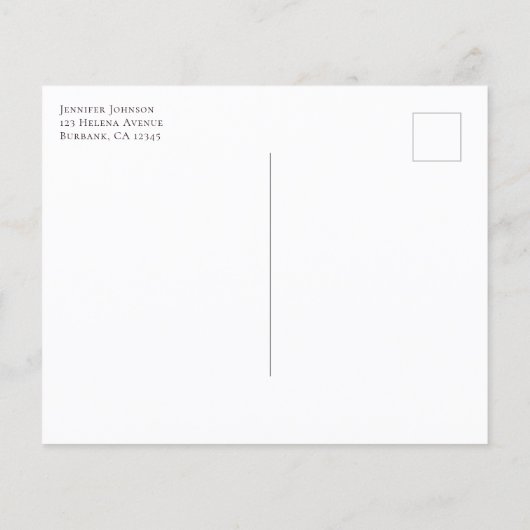 予算ユーカリ結婚式の日付ポストカードを保存 (裏面)