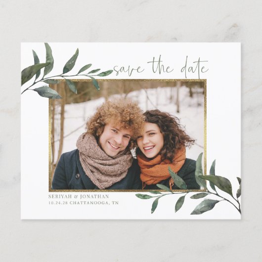 予算ユーカリ結婚式の日付写真を保存 (正面)