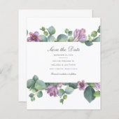 予算ユーカリ緑のフローラ日付を保存 (正面/裏面)