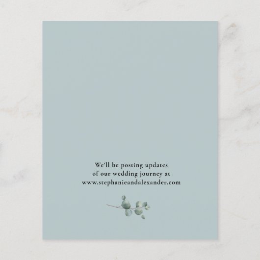 予算ユーカリ緑の結婚式の日付を保存 (裏面)