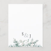 予算ユーカリ緑の結婚式の日付を保存 (裏面)