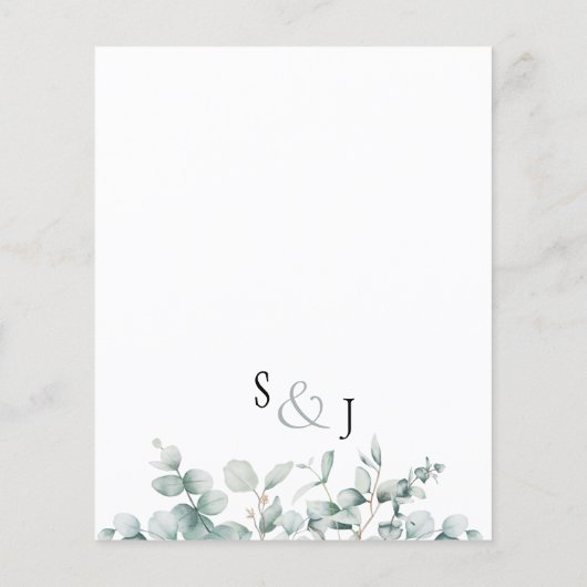 予算ユーカリ緑の結婚式の日付を保存 (裏面)