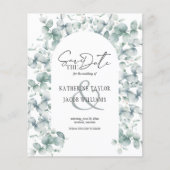 予算ユーカリ緑の結婚式の日付を保存 (正面)