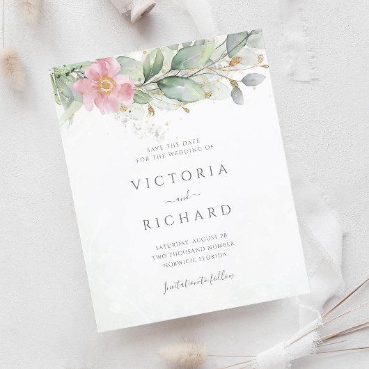 予算ユーカリ緑の金ゴールド日付を保存