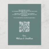 予算ユーカリ緑のQRコード日付を保存 (裏面)