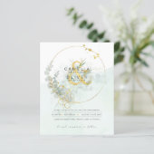予算ユーカリ緑結婚の金ゴールドのQRコード (スタンド正面)