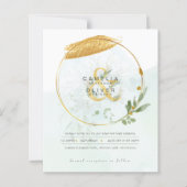 予算ユーカリ緑結婚の金ゴールドのQRコード (正面)