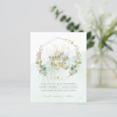 予算ユーカリ緑結婚の金ゴールドのQRコード (スタンド正面)