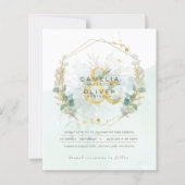 予算ユーカリ緑結婚の金ゴールドのQRコード (正面)