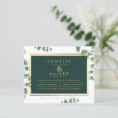 予算ユーカリ緑結婚の金ゴールドのQRコード (スタンド正面)