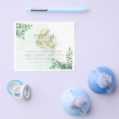 予算ユーカリ緑結婚の金ゴールドのQRコード チラシ (シングル)