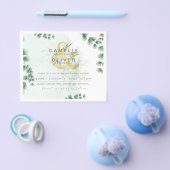 予算ユーカリ緑結婚の金ゴールドのQRコード チラシ (シングル)