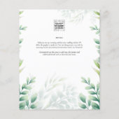 予算ユーカリ緑結婚の金ゴールドのQRコード チラシ (裏面)