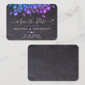 予算ユーカリ葉の結婚式の日付を保存 ノートカード (正面/裏面)