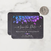 予算ユーカリ葉の結婚式の日付を保存 ノートカード (正面/裏面インサイチュ)