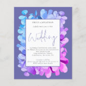 予算ユーカリ薄紫QRコード結婚式招待状 (正面)
