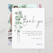 予算ユーカリ赤ちゃんシャワーパーティー感謝してい写真 (正面/裏面)