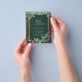 予算ユーカリ赤ちゃんシャワー素朴レースQRコード チラシ (手)