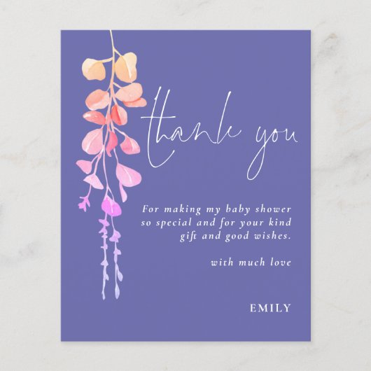 予算ユーカリ赤ちゃんシャワーPeriwinkleありがとう (正面)