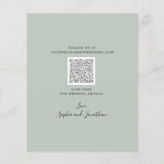 予算ユーカリ金ゴールドセージ結婚式の日付を保存 (裏面)