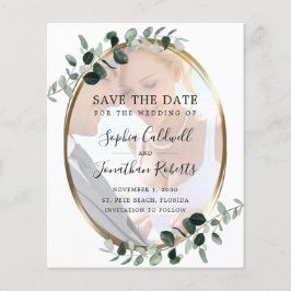 予算ユーカリ金ゴールド写真結婚式の日付を保存