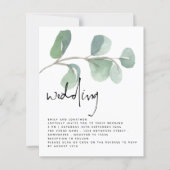 予算ユーカリQRコードスクリプトウェディング招待 (正面)