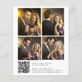 予算ユーカリQRコード写真結婚式招待状 (裏面)