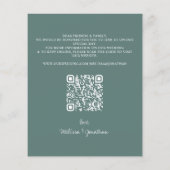 予算ユーカリQRコード結婚式招待状 (裏面)