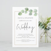 予算ユーカリQRコード結婚式招待状 (スタンド正面)