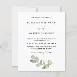 予算ユーカリQRコード結婚式招待状