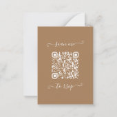 予算ユーカリQRコード結婚式招待状 ノートカード (裏面)