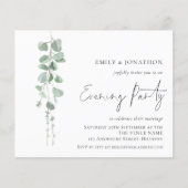 予算ユーカリQR夕べパーティー結婚式の招待 (正面)