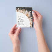 予算ラスティックパンパスグラスウェディングの日付を保存 チラシ (手)