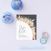 予算ラスティックパンパスグラスウェディングの日付を保存 チラシ (シングル)