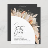 予算ラスティックパンパスグラスウェディング日付を保存 (正面/裏面)