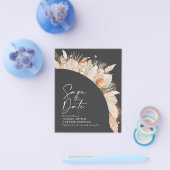 予算ラスティックパンパスグラスウェディング日付を保存 チラシ (シングル)