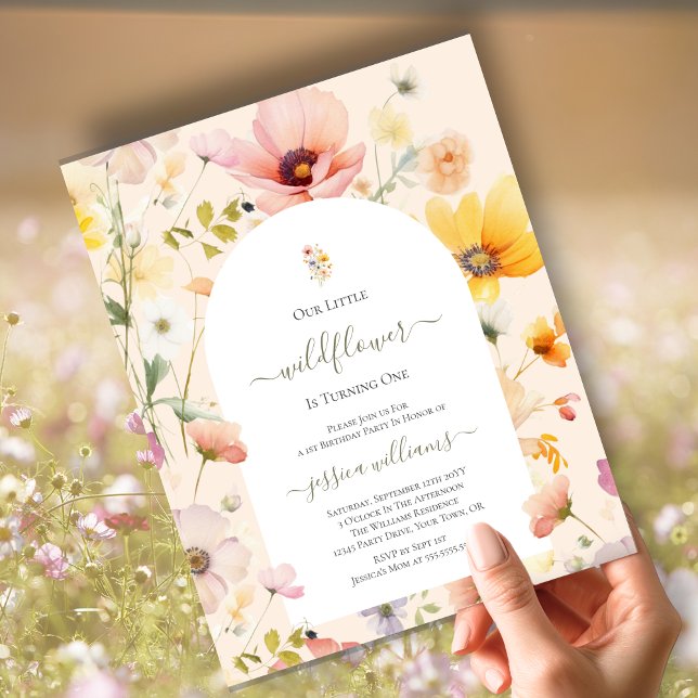 予算リトルワイルドフラワー1歳の誕生日を飾る (クリエイターアップロード済み)