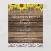 予算リハーサルディナーサンフラワー素朴 チラシ (正面)