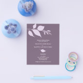 予算リハーサルディナーパープル招待状 チラシ (シングル)