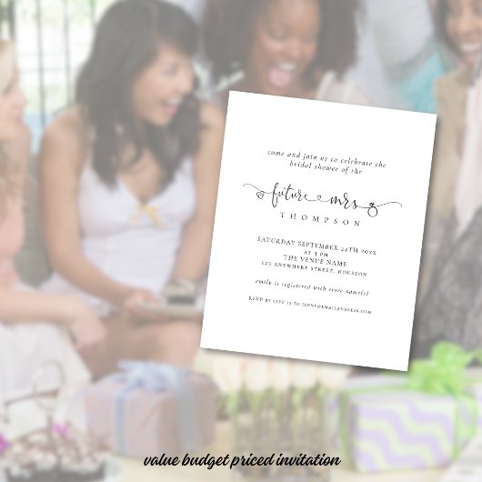 予算リングや輪ハート未来ミセスブライダルシャワー招待状