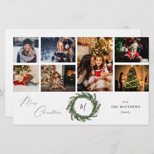 予算リースモノグラム7 Photo Christmas-Wh Medium (正面/裏面)