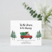 予算レッドトラッククリスマスツリー新しいアドレスカード (スタンド正面)