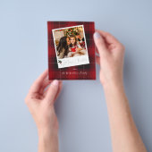 予算レッドプレイドインスタントフォトメリークリスマス チラシ (手)