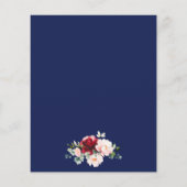 予算レッドローズ&金ゴールドフローラ保存日付招待状 (裏面)