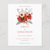 予算レッド花模様結婚式日付の保存 (正面)