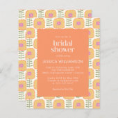 予算レトロイエローオレンジフラワーブライダルシャワー (正面/裏面)